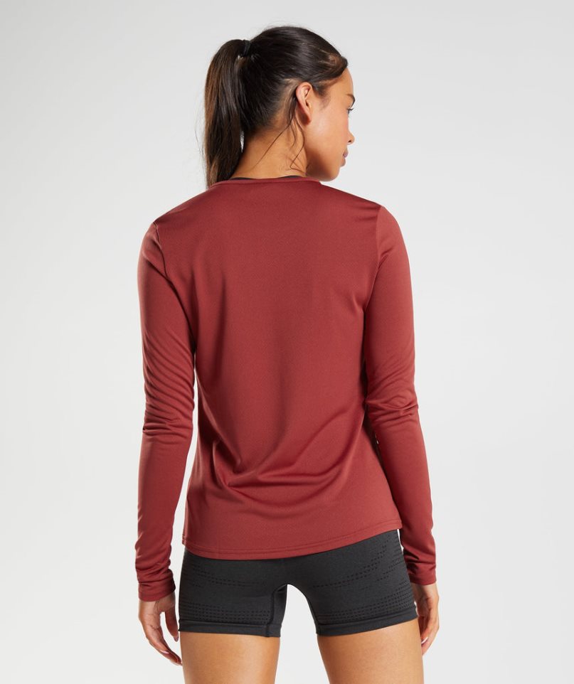 Women's Gymshark Training Long Sleeve Top T-Shirts Red | NZ 2SUNAO